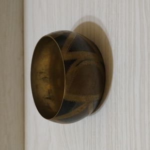 Vintage Black & Gold Toned Brass Bracelet